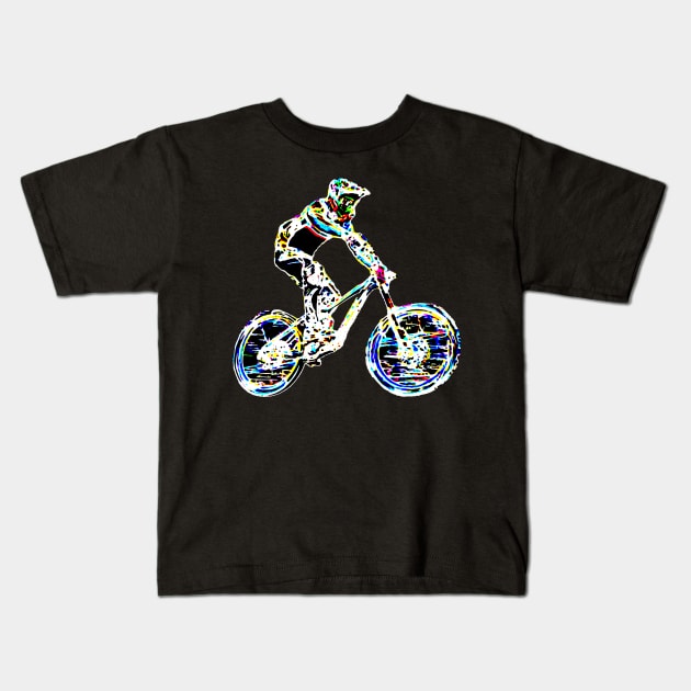 mtb Kids T-Shirt by rickylabellevie